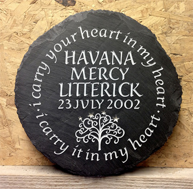 Image of Flamed Welsh Slate. Carved, Painted and Palladium Leaf. Hampstead Parish Church, London.